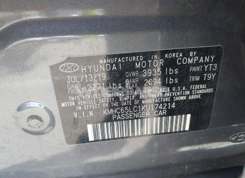 Photo 9 of 2019 Hyundai Ioniq HYBRID BLUE (VIN KMHC65LC1KU174214)