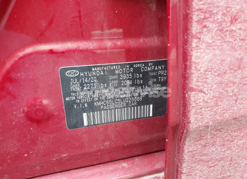 Photo 9 of 2020 Hyundai Ioniq HYBRID BLUE (VIN KMHC65LC5LU228888)