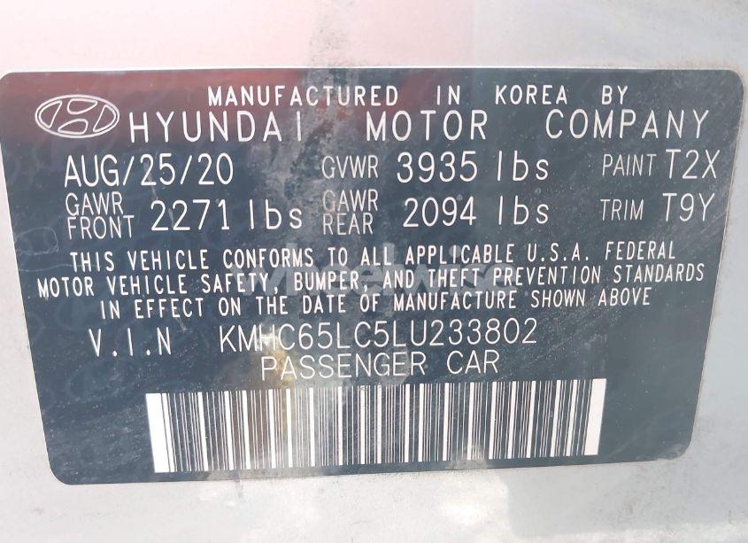 Photo 9 of 2020 Hyundai Ioniq HYBRID BLUE (VIN KMHC65LC5LU233802)