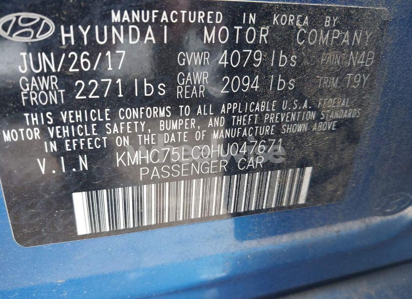 Photo 9 of 2017 Hyundai Ioniq HYBRID SEL (VIN KMHC75LC0HU047671)