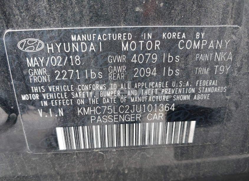 Photo 9 of 2018 Hyundai Ioniq HYBRID SEL (VIN KMHC75LC2JU101364)