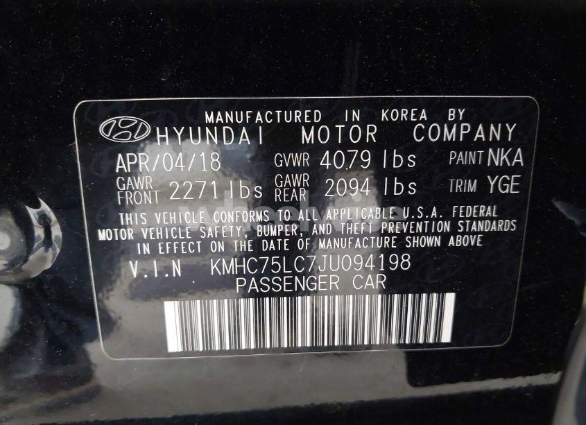Photo 9 of 2018 Hyundai Ioniq HYBRID SEL (VIN KMHC75LC7JU094198)