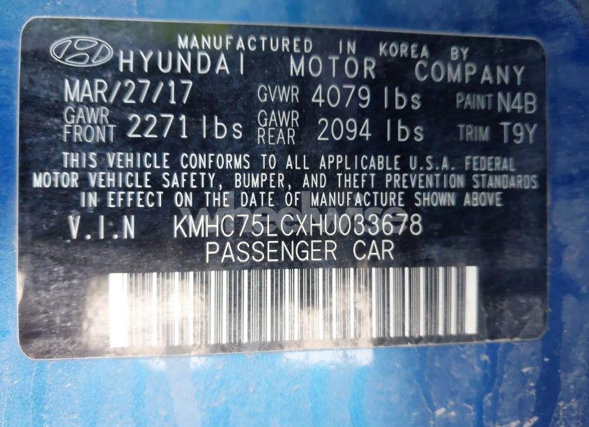 Photo 9 of 2017 Hyundai Ioniq HYBRID SEL (VIN KMHC75LCXHU033678)