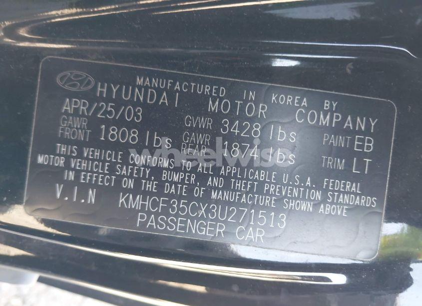 Photo 9 of 2003 Hyundai Accent (VIN KMHCF35CX3U271513)