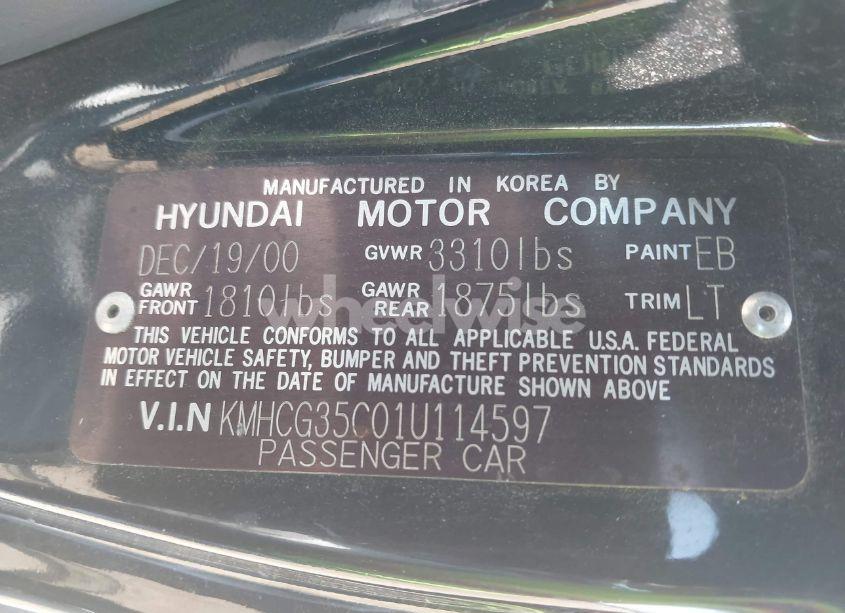 Photo 9 of 2001 Hyundai Accent GS (VIN KMHCG35C01U114597)