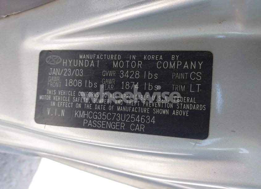 Photo 9 of 2003 Hyundai Accent GL (VIN KMHCG35C73U254634)