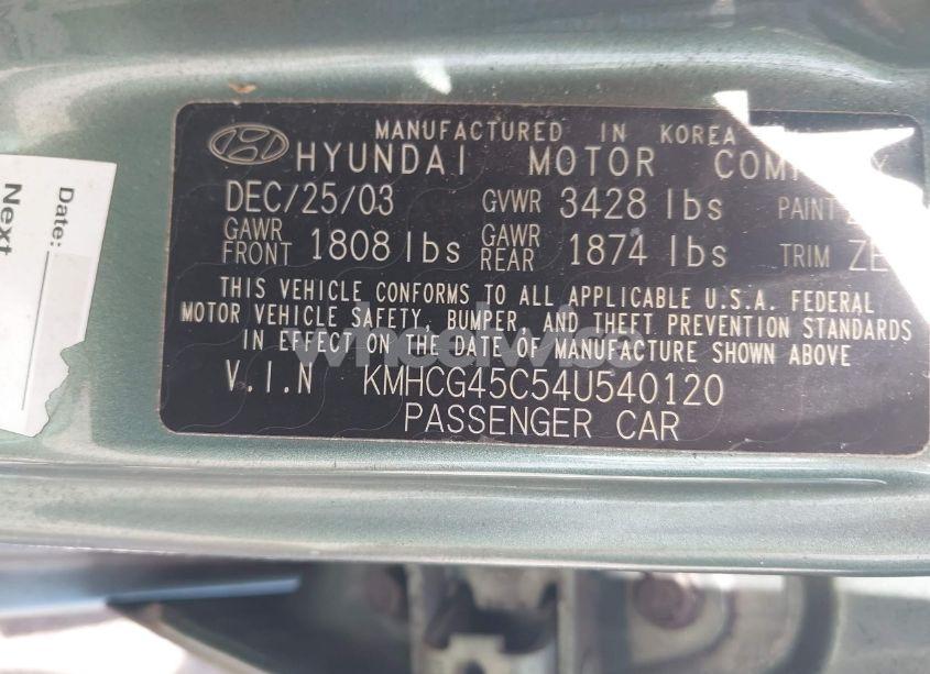Photo 9 of 2004 Hyundai Accent GL (VIN KMHCG45C54U540120)