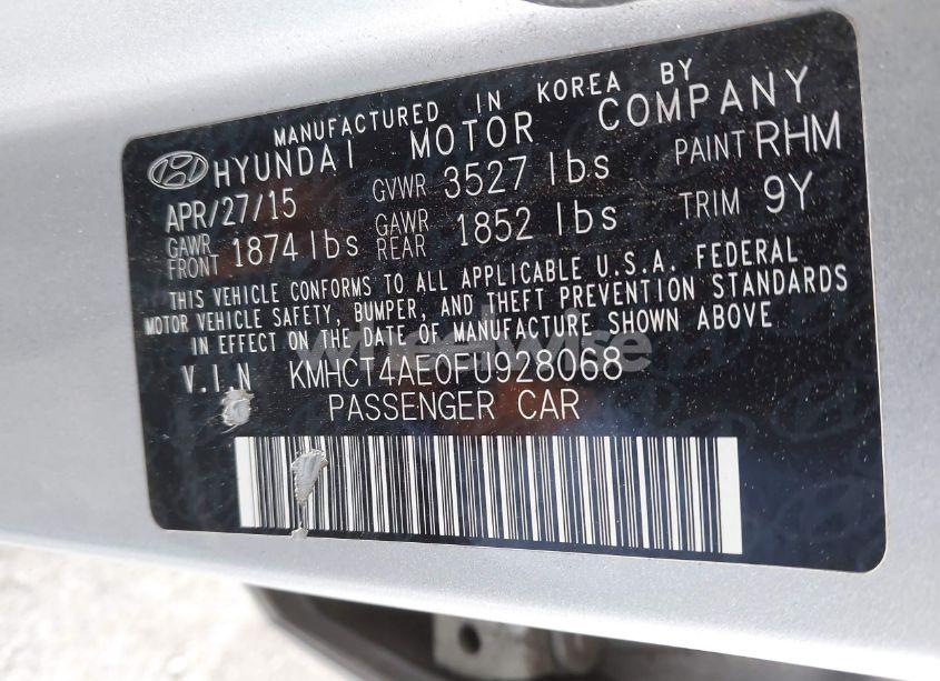 Photo 9 of 2015 Hyundai Accent GLS (VIN KMHCT4AE0FU928068)