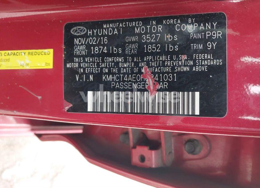 Photo 9 of 2017 Hyundai Accent SE (VIN KMHCT4AE0HU241031)