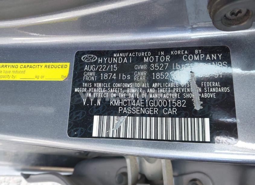 Photo 9 of 2016 Hyundai Accent SE (VIN KMHCT4AE1GU001582)