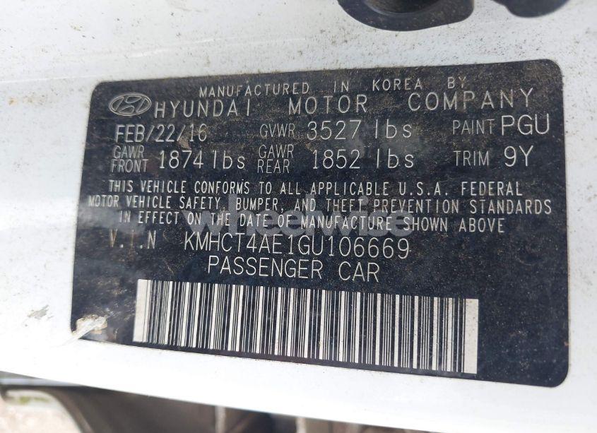 Photo 9 of 2016 Hyundai Accent SE (VIN KMHCT4AE1GU106669)