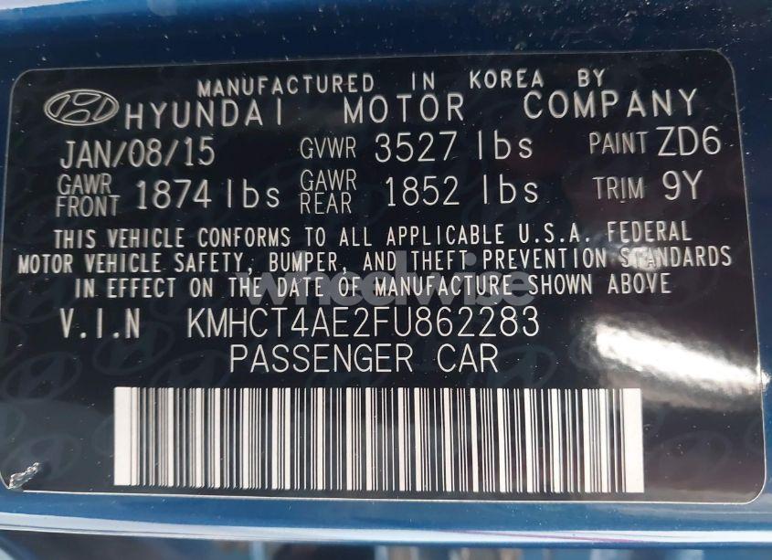 Photo 9 of 2015 Hyundai Accent GLS (VIN KMHCT4AE2FU862283)