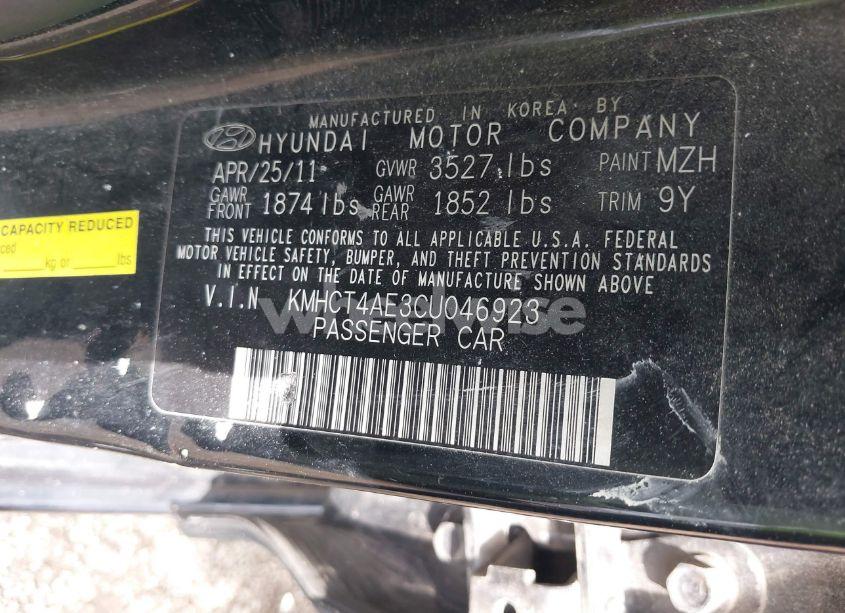 Photo 9 of 2012 Hyundai Accent GLS (VIN KMHCT4AE3CU046923)