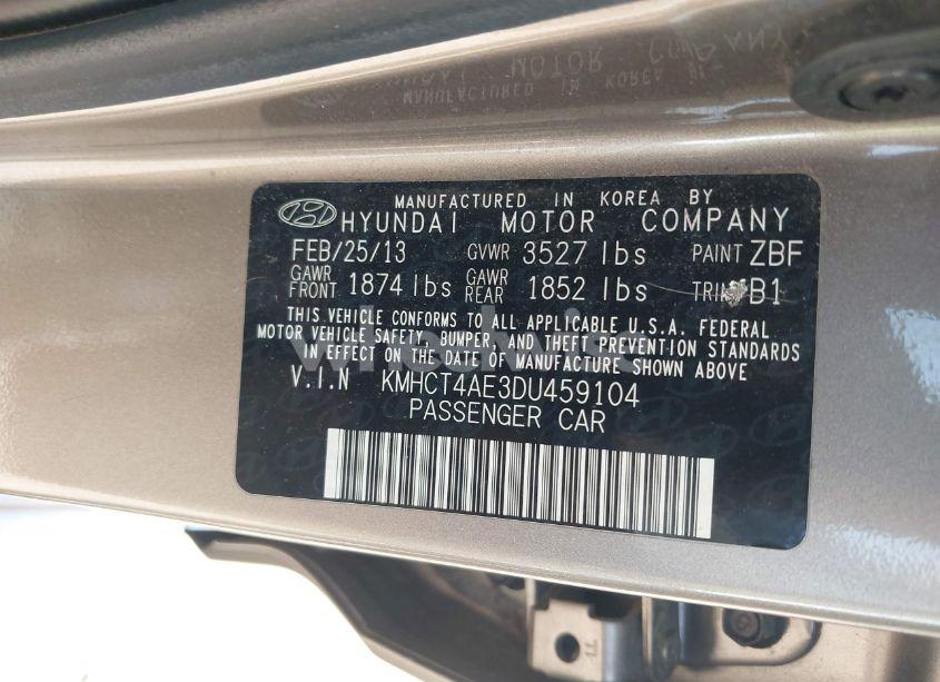 Photo 9 of 2013 Hyundai Accent GLS (VIN KMHCT4AE3DU459104)