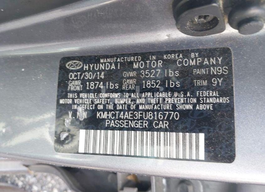 Photo 9 of 2015 Hyundai Accent GLS (VIN KMHCT4AE3FU816770)