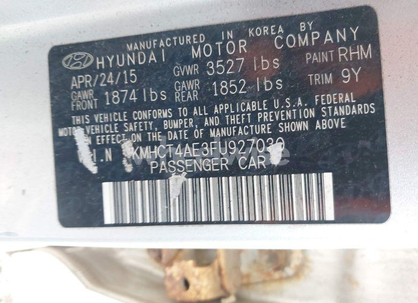 Photo 9 of 2015 Hyundai Accent GLS (VIN KMHCT4AE3FU927030)