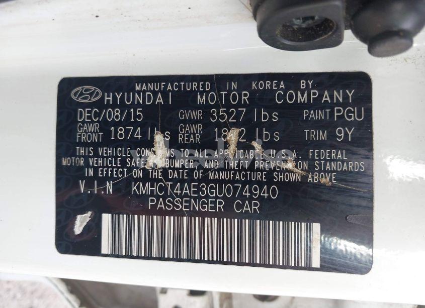 Photo 9 of 2016 Hyundai Accent SE (VIN KMHCT4AE3GU074940)