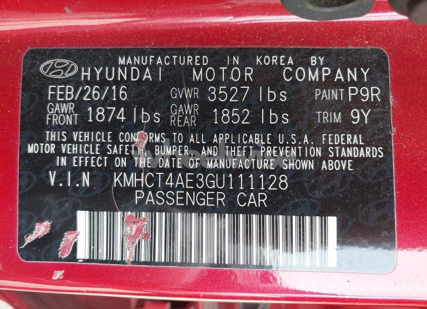 Photo 9 of 2016 Hyundai Accent SE (VIN KMHCT4AE3GU111128)