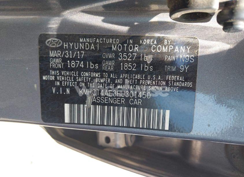 Photo 9 of 2017 Hyundai Accent SE (VIN KMHCT4AE3HU301450)