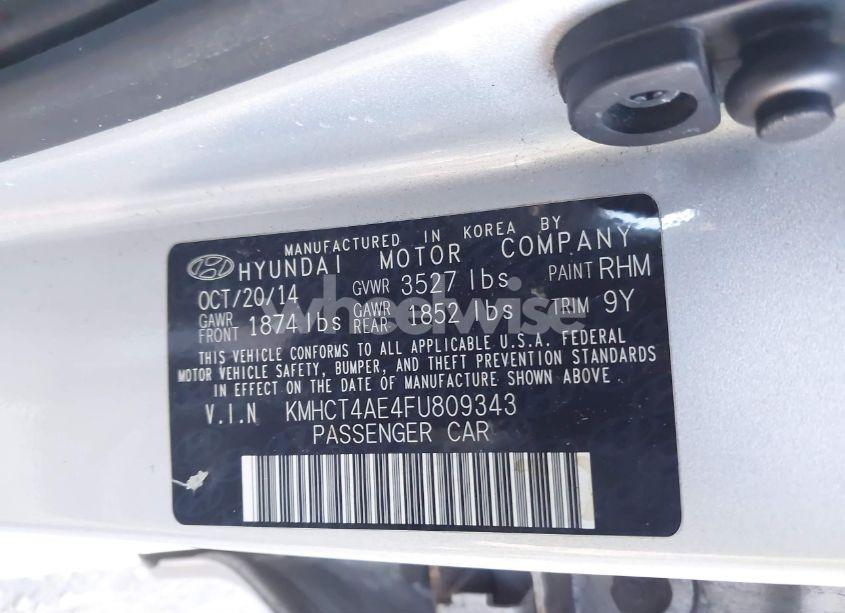 Photo 9 of 2015 Hyundai Accent GLS (VIN KMHCT4AE4FU809343)