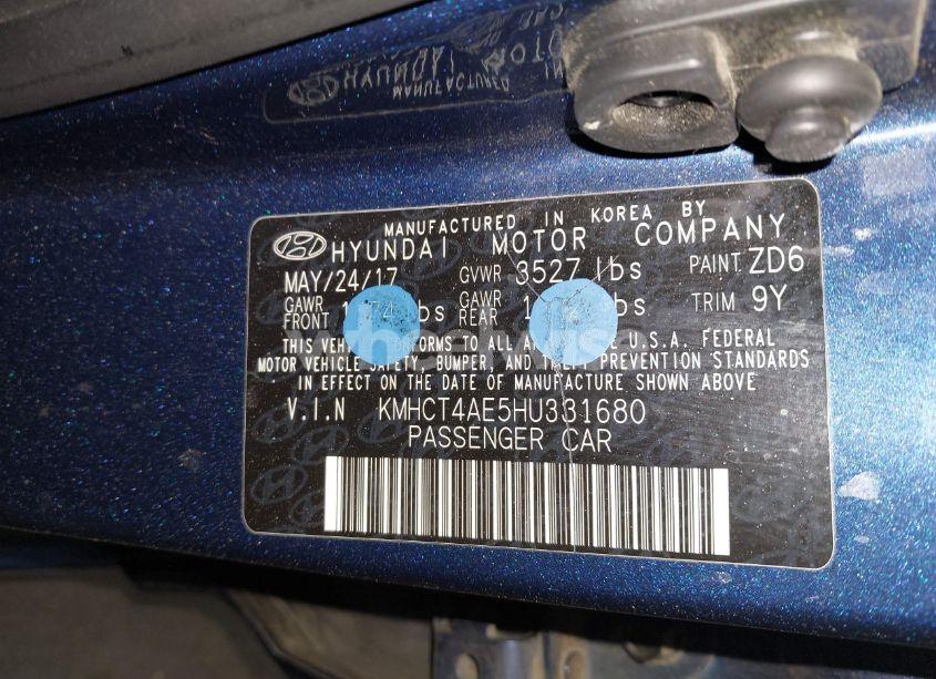 Photo 9 of 2017 Hyundai Accent SE (VIN KMHCT4AE5HU331680)