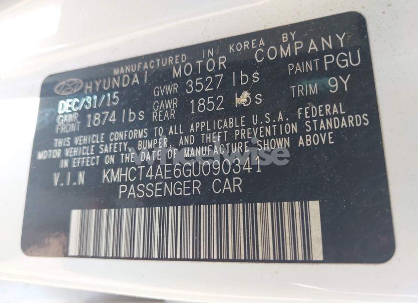 Photo 9 of 2016 Hyundai Accent SE (VIN KMHCT4AE6GU090341)