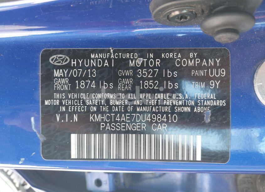 Photo 9 of 2013 Hyundai Accent GLS (VIN KMHCT4AE7DU498410)