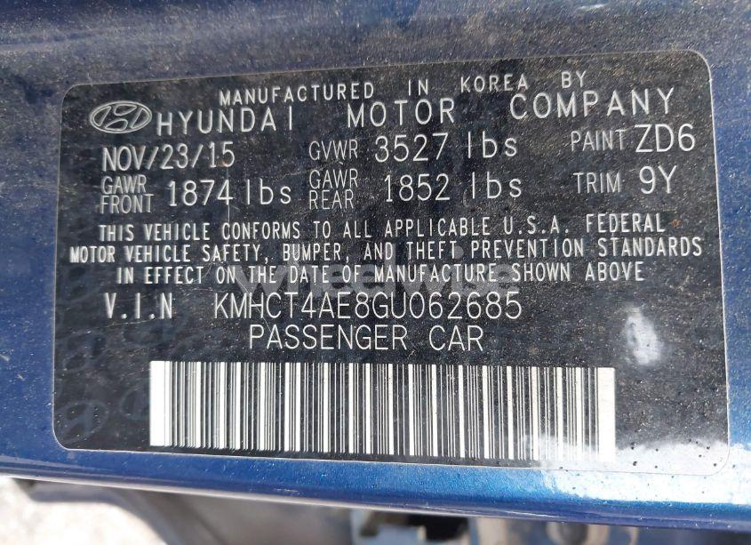 Photo 9 of 2016 Hyundai Accent SE (VIN KMHCT4AE8GU062685)