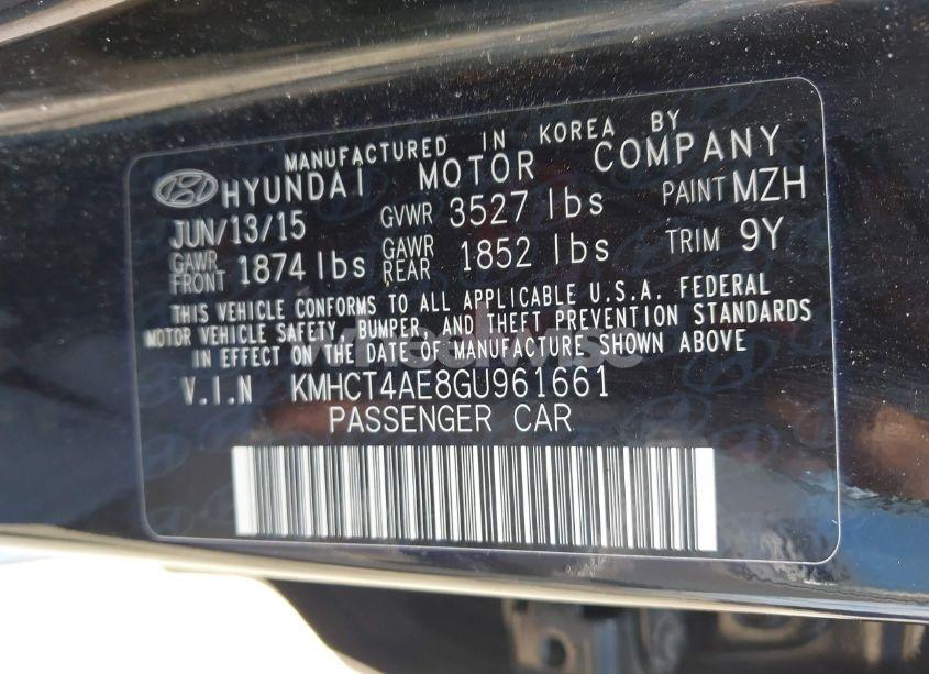 Photo 9 of 2016 Hyundai Accent SE (VIN KMHCT4AE8GU961661)