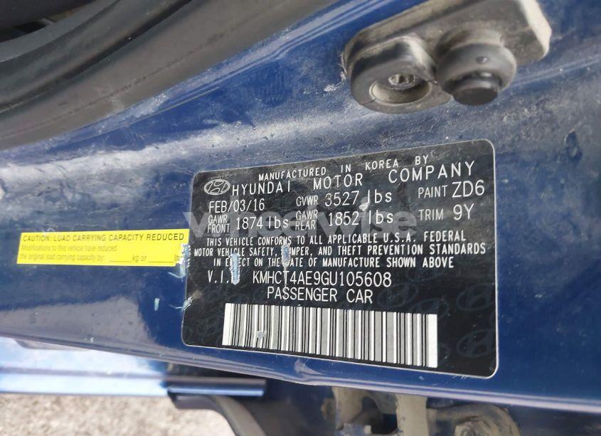 Photo 9 of 2016 Hyundai Accent SE (VIN KMHCT4AE9GU105608)