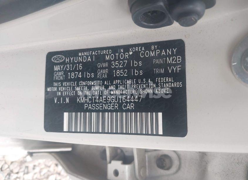 Photo 9 of 2016 Hyundai Accent SE (VIN KMHCT4AE9GU164447)