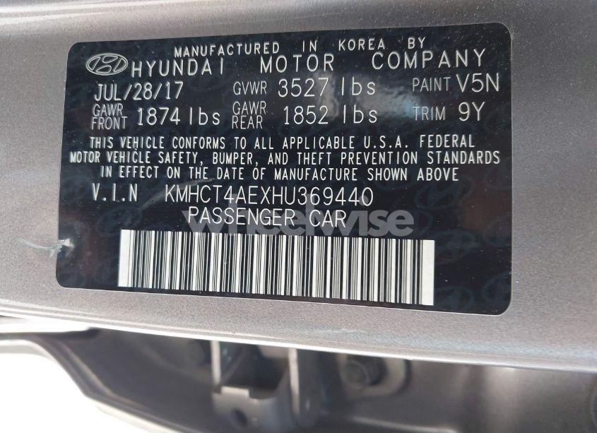 Photo 9 of 2017 Hyundai Accent SE (VIN KMHCT4AEXHU369440)