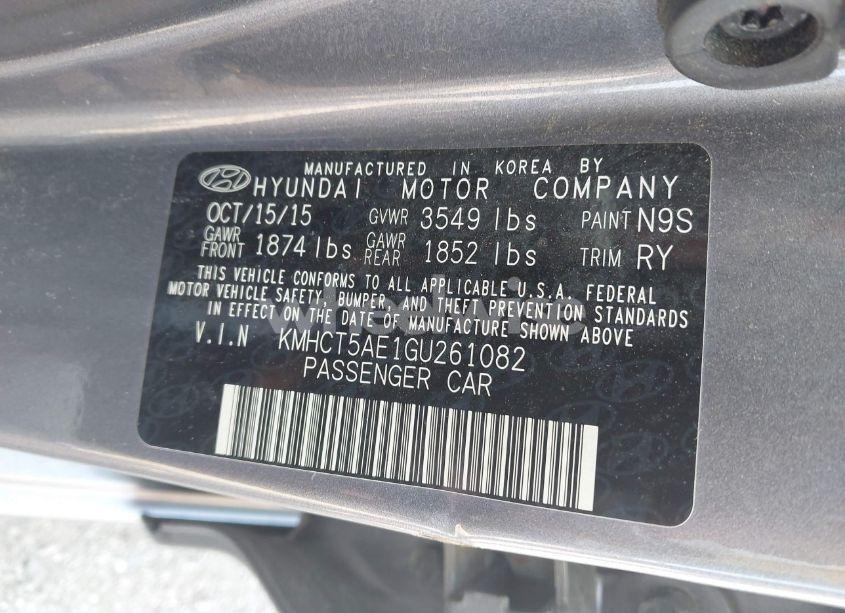 Photo 9 of 2016 Hyundai Accent SE (VIN KMHCT5AE1GU261082)