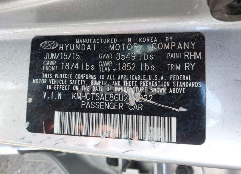 Photo 9 of 2016 Hyundai Accent SE (VIN KMHCT5AE8GU244022)