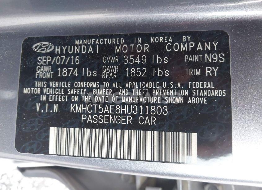 Photo 9 of 2017 Hyundai Accent SE (VIN KMHCT5AE8HU311803)