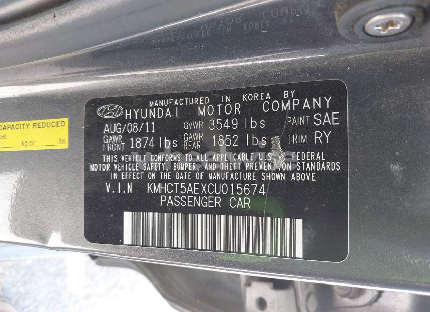 Photo 9 of 2012 Hyundai Accent GS (VIN KMHCT5AEXCU015674)