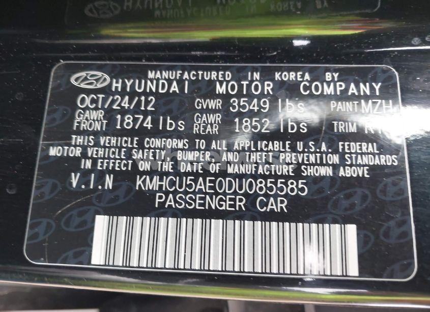 Photo 9 of 2013 Hyundai Accent SE (VIN KMHCU5AE0DU085585)