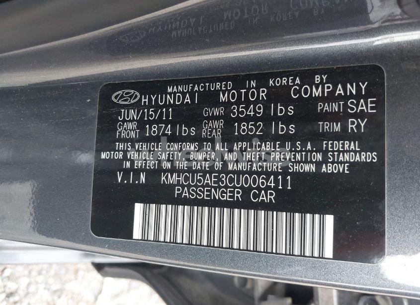 Photo 9 of 2012 Hyundai Accent SE (VIN KMHCU5AE3CU006411)
