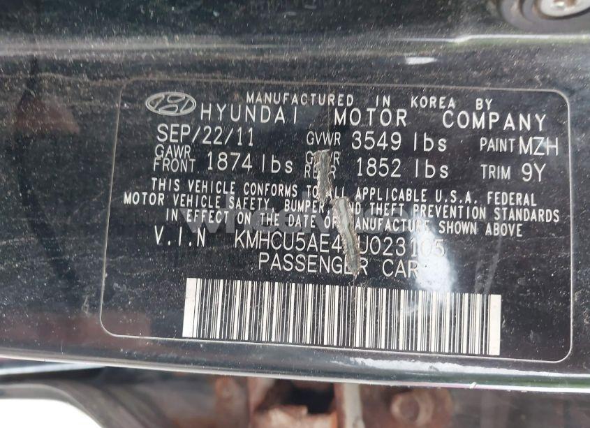 Photo 9 of 2012 Hyundai Accent SE (VIN KMHCU5AE4CU023105)