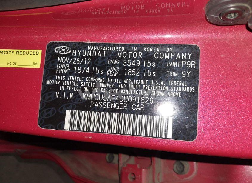 Photo 9 of 2013 Hyundai Accent SE (VIN KMHCU5AE4DU091826)