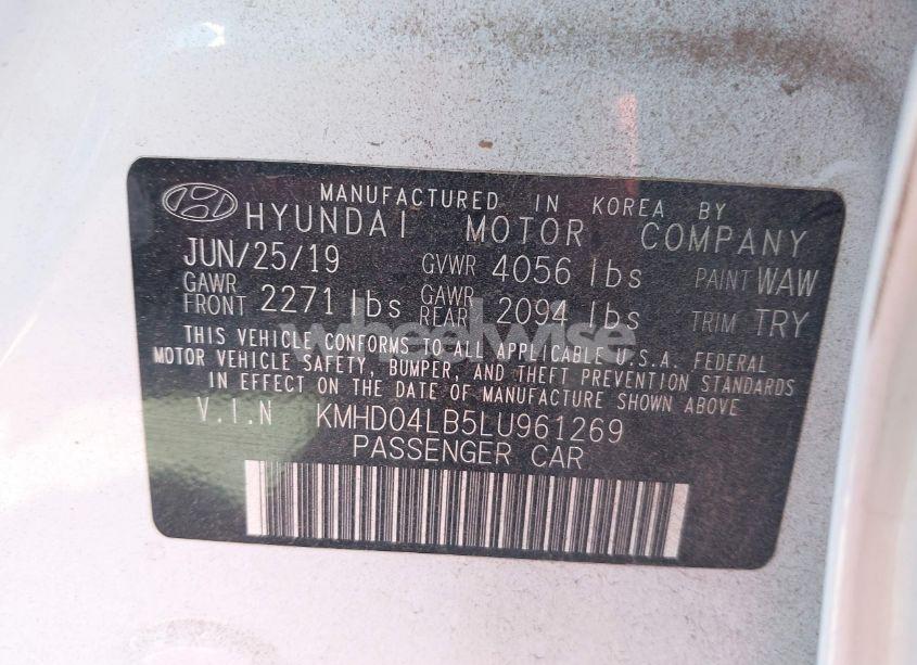 Photo 9 of 2020 Hyundai Elantra SPORT (VIN KMHD04LB5LU961269)