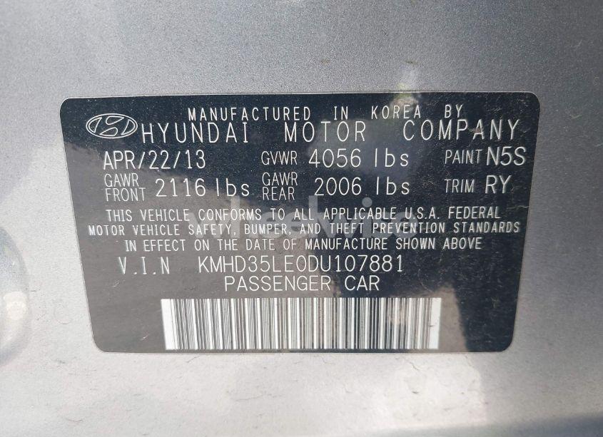 Photo 9 of 2013 Hyundai Elantra GT (VIN KMHD35LE0DU107881)