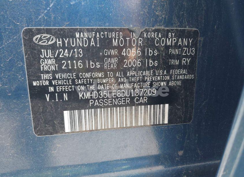 Photo 9 of 2013 Hyundai Elantra GT (VIN KMHD35LE8DU137209)