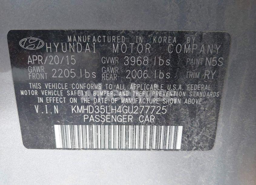 Photo 9 of 2016 Hyundai Elantra GT (VIN KMHD35LH4GU277725)