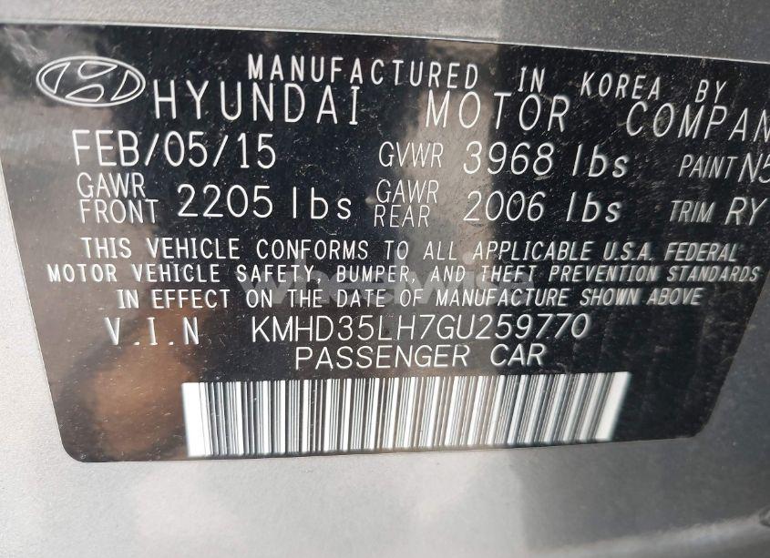 Photo 9 of 2016 Hyundai Elantra GT (VIN KMHD35LH7GU259770)