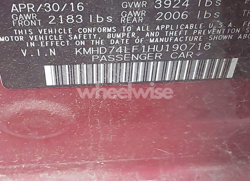 Photo 9 of 2017 Hyundai Elantra SE (VIN KMHD74LF1HU190718)