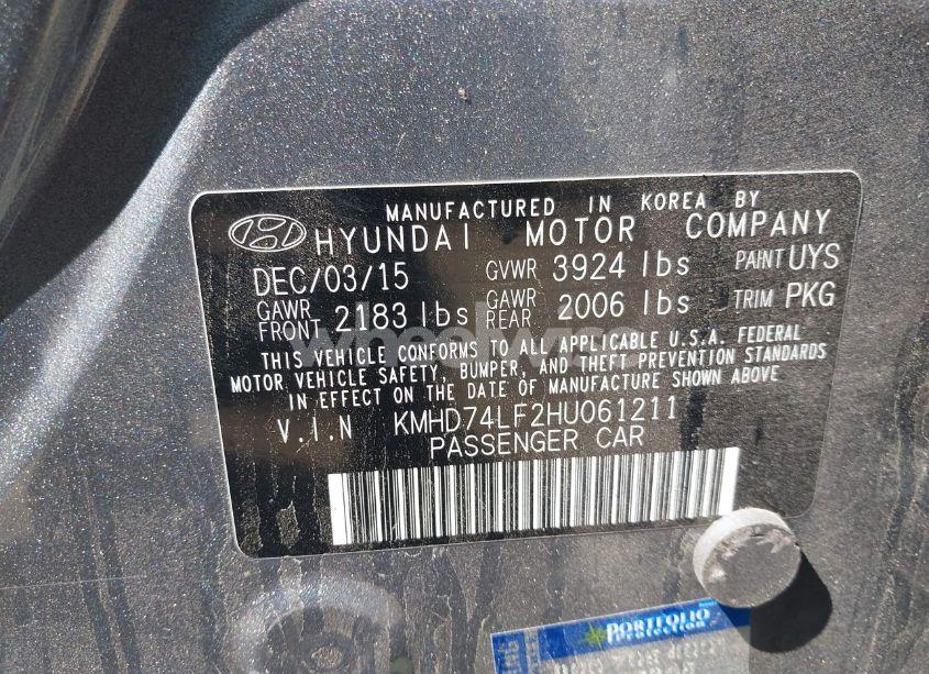 Photo 9 of 2017 Hyundai Elantra SE (VIN KMHD74LF2HU061211)