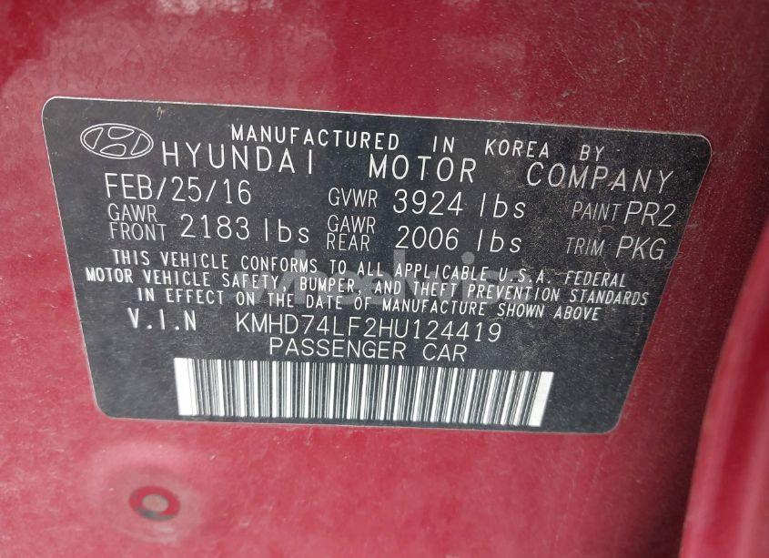 Photo 9 of 2017 Hyundai Elantra SE (VIN KMHD74LF2HU124419)