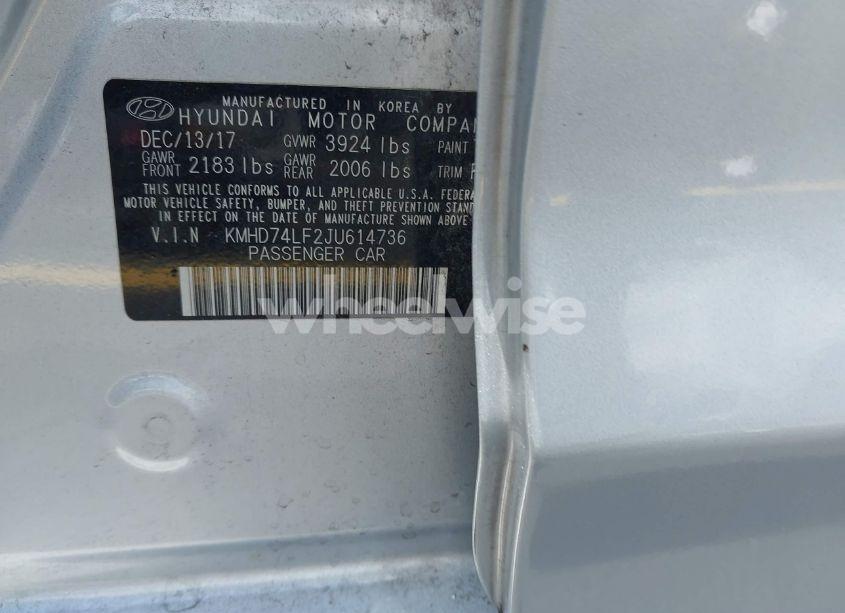 Photo 9 of 2018 Hyundai Elantra SE (VIN KMHD74LF2JU614736)