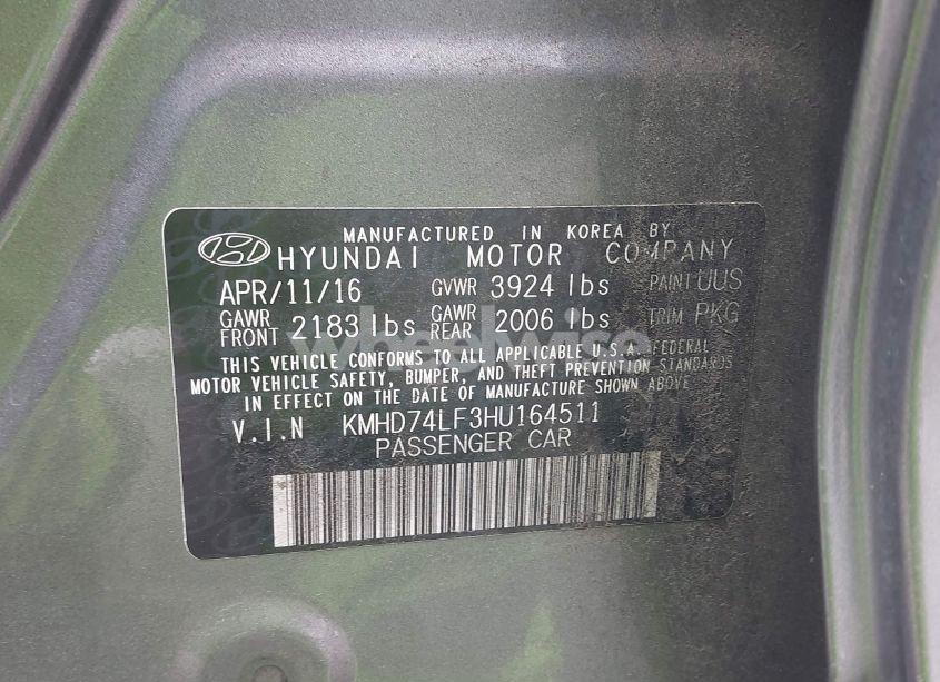 Photo 9 of 2017 Hyundai Elantra SE (VIN KMHD74LF3HU164511)